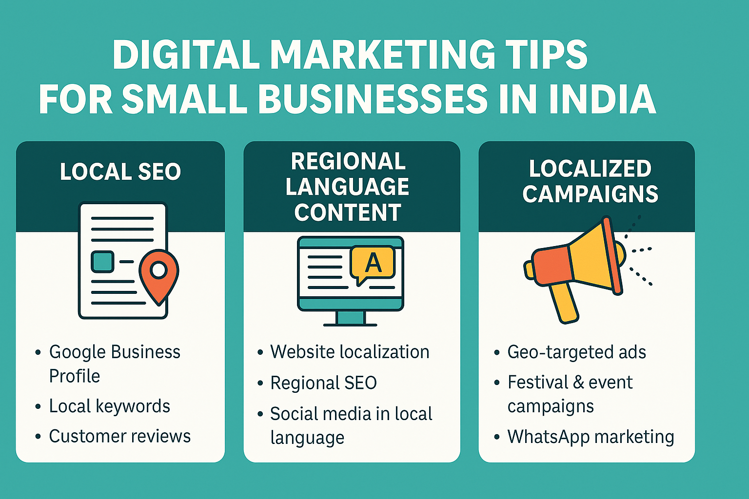 Digital Marketing Tips for Small Businesses in India: Local SEO, Regional Content & Localized Campaigns